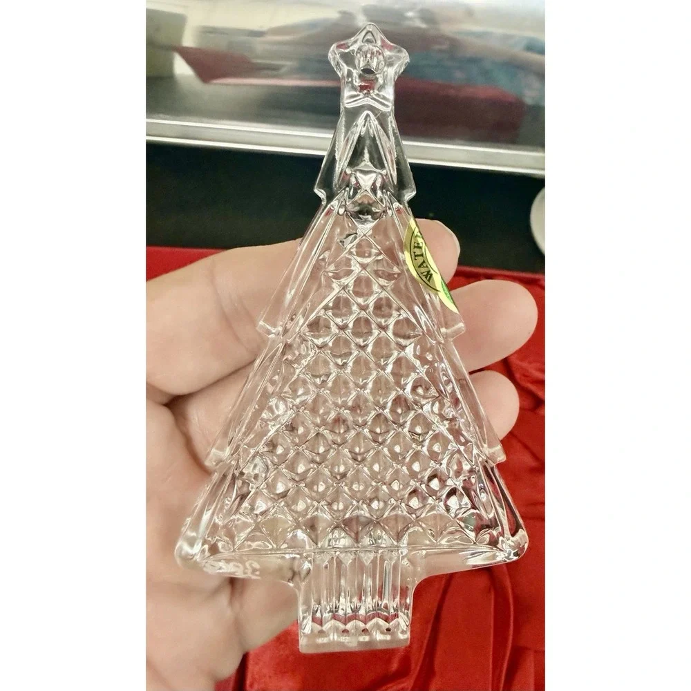Waterford Crystal CHRISTMAS TREE w/enhancer Ornament Boxed  Pristine